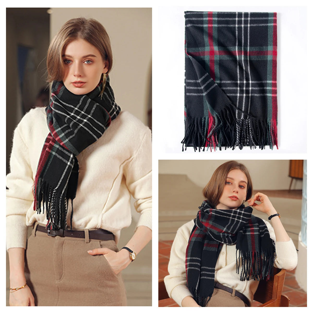 Classic Plaid Blanket Scarf
