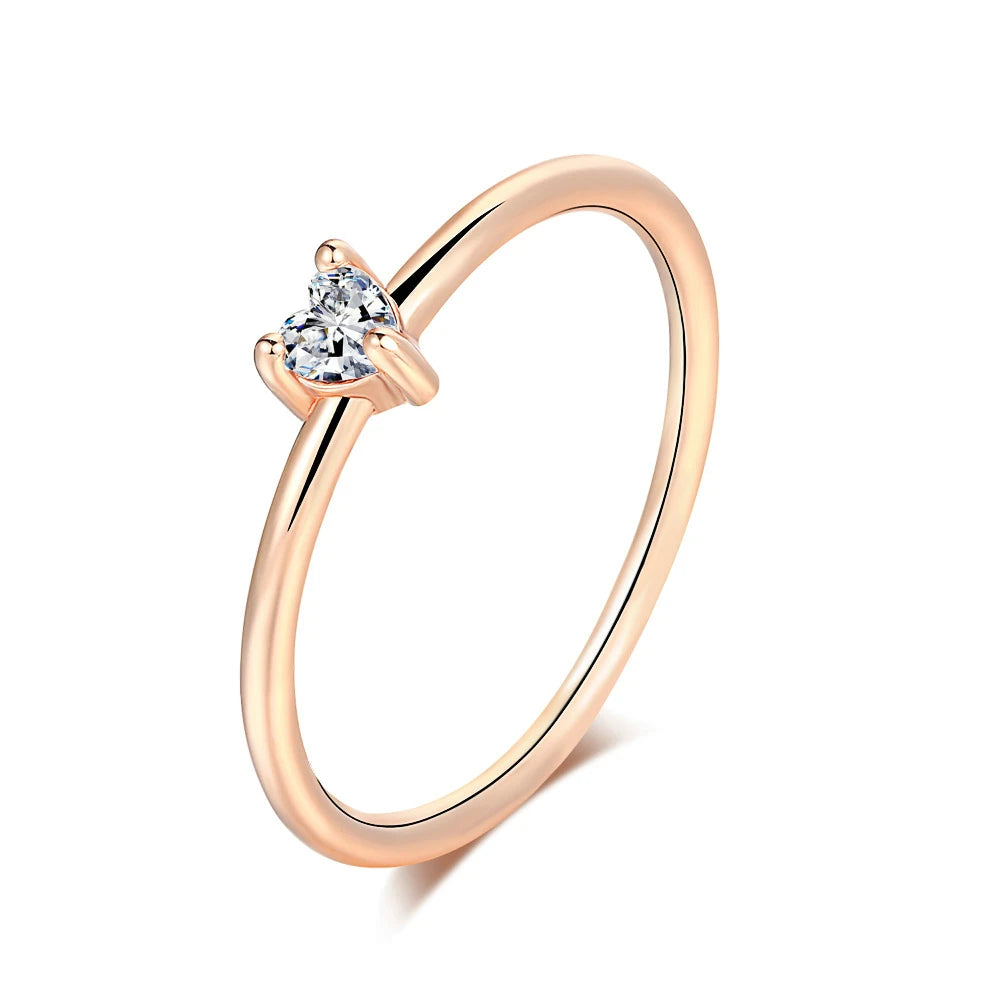 Dainty Heart Zircon Ring