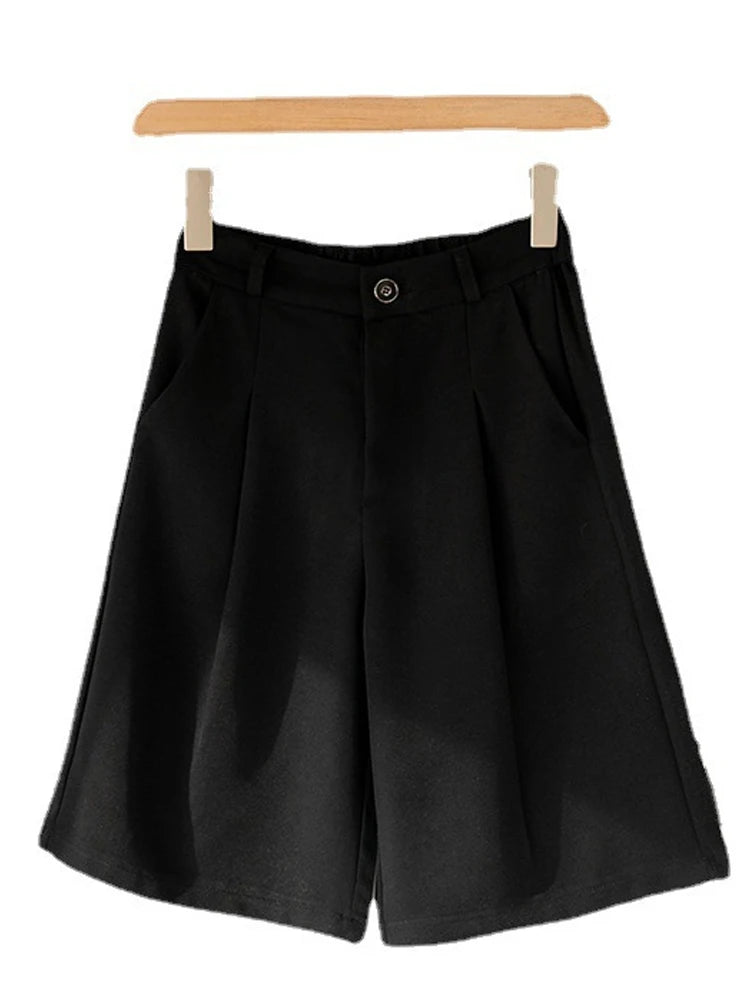 Wide-Leg Office Shorts