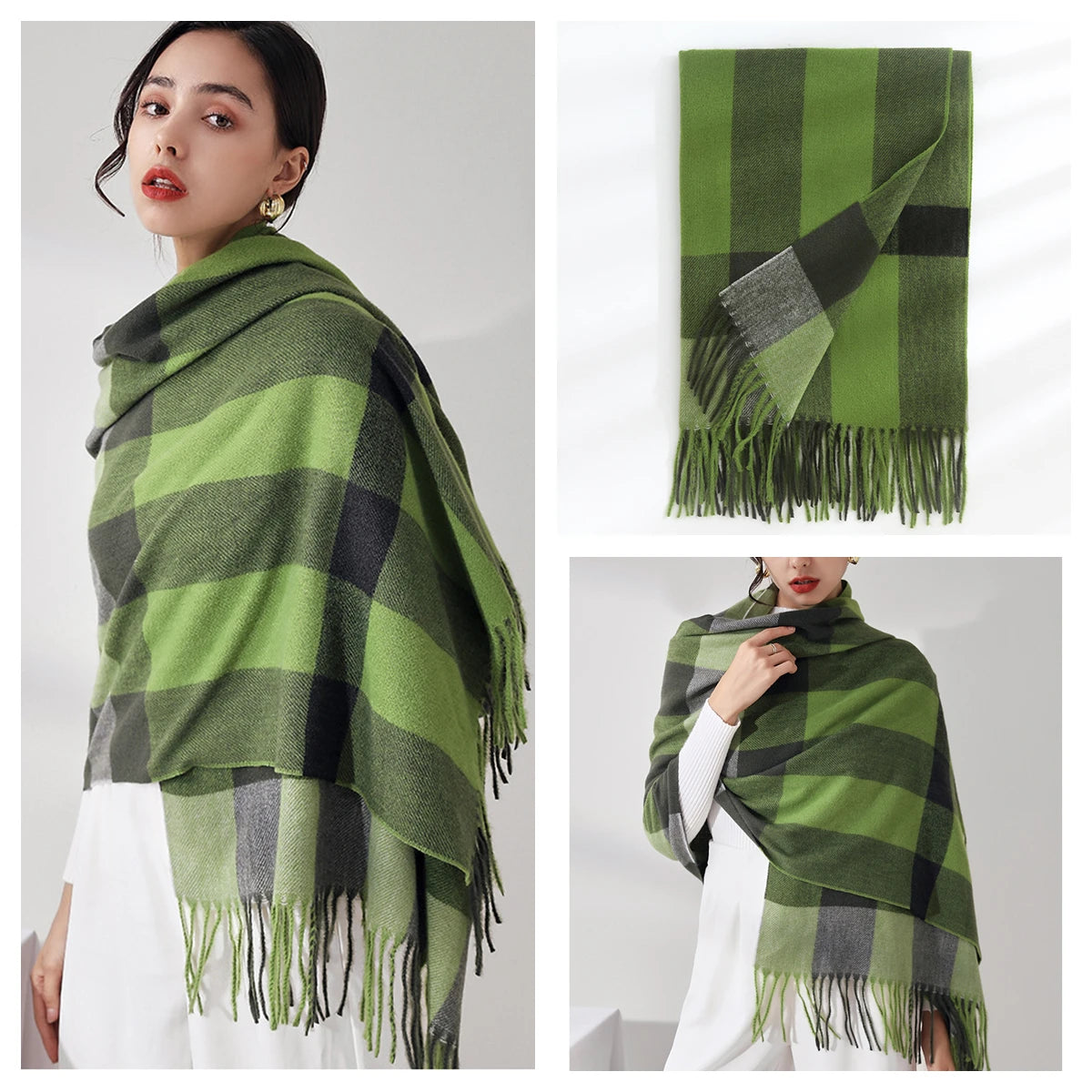 Classic Plaid Blanket Scarf