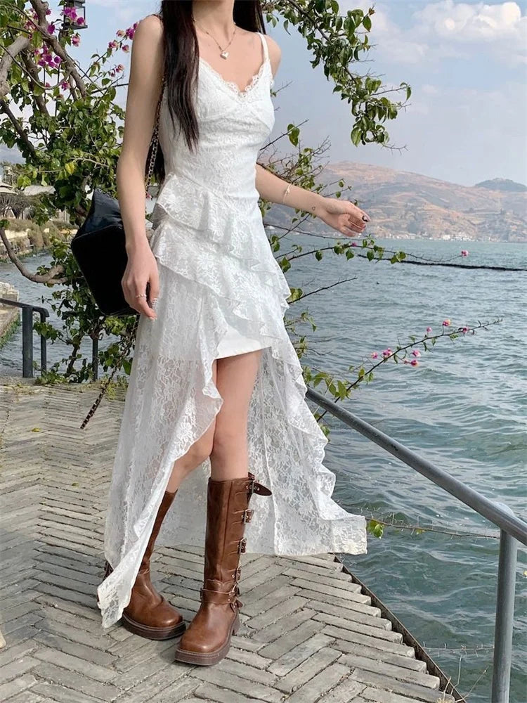 White Lace Midi Dress