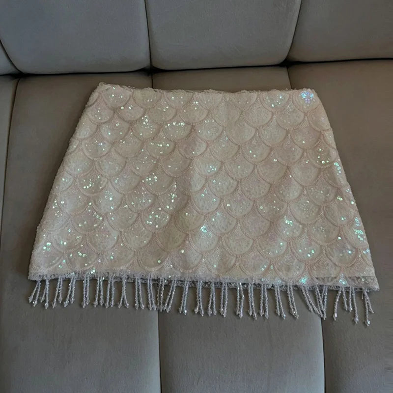 Sequined High-Waist Mini Skirt