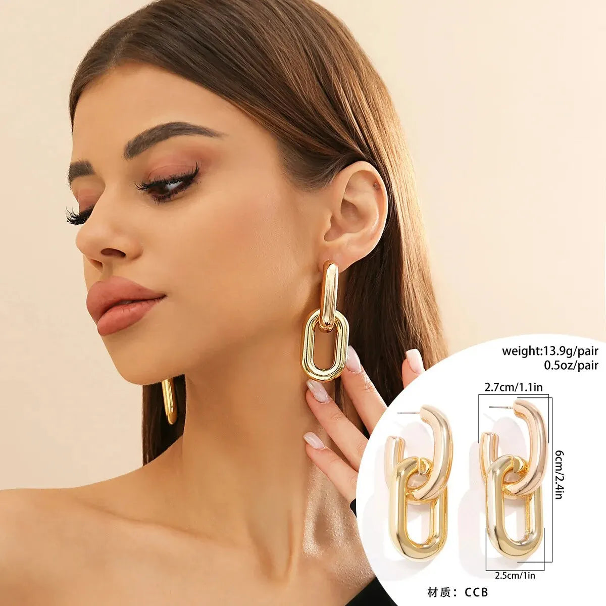 U Shape Hoop Earrings