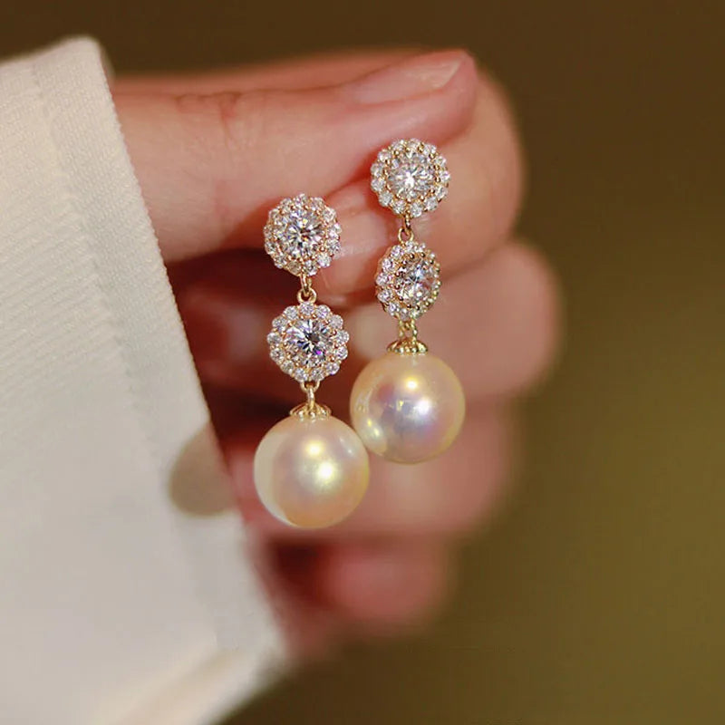 Rhinestone Flower Stud Earrings