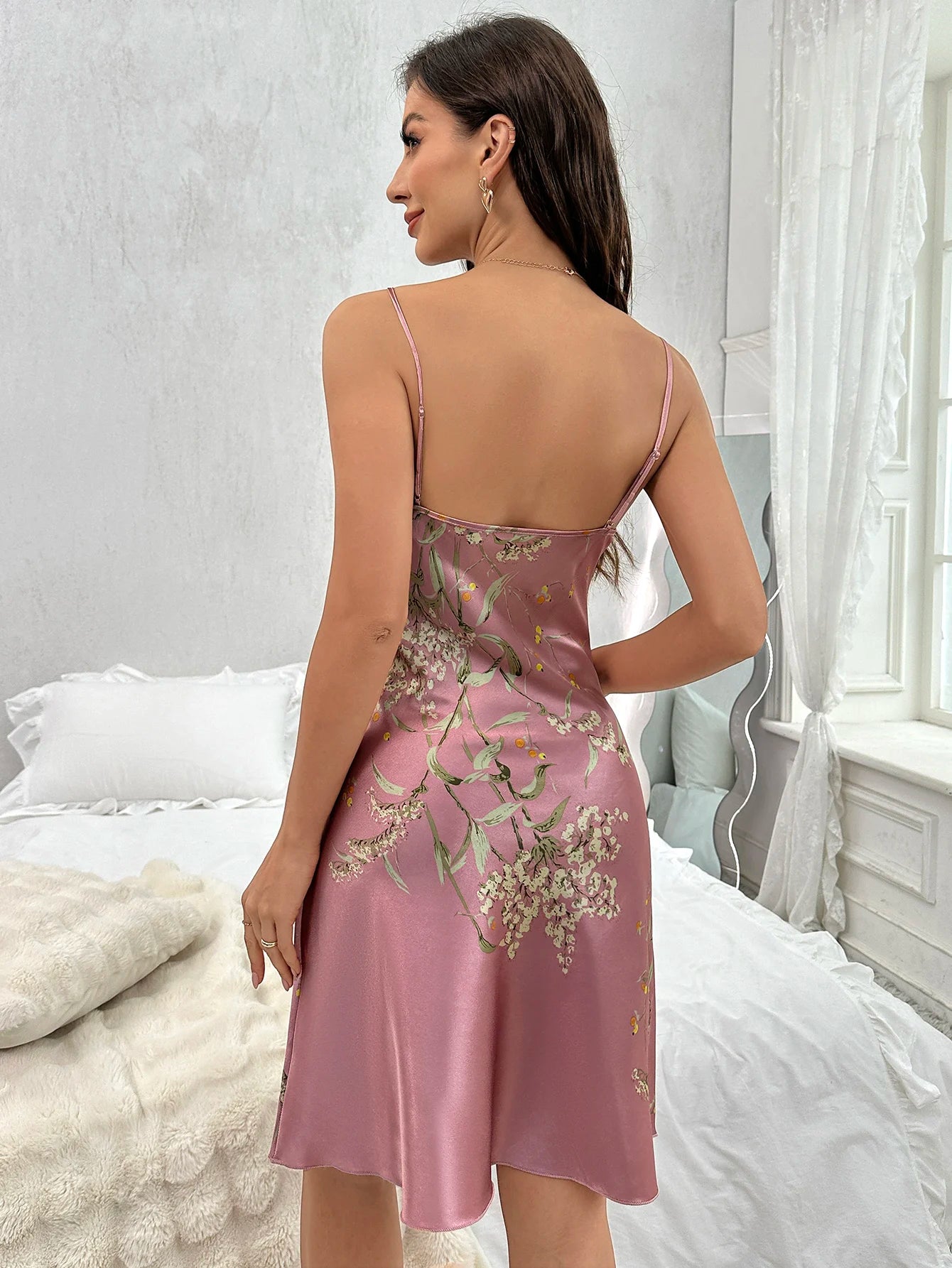 Floral V Neck Nightdress