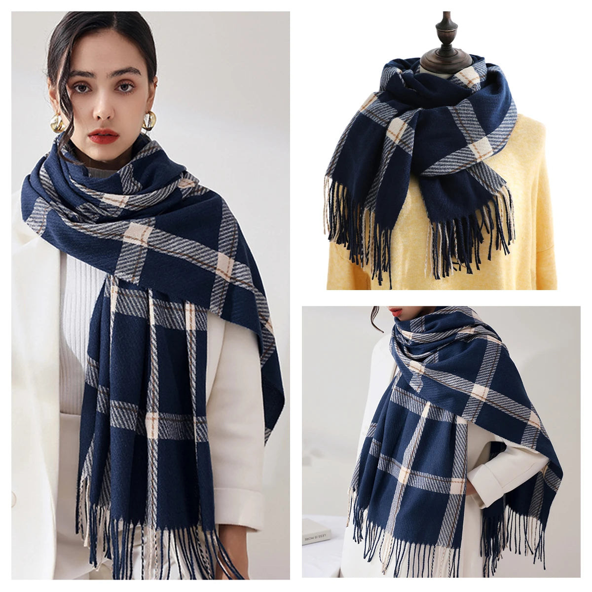 Classic Plaid Blanket Scarf