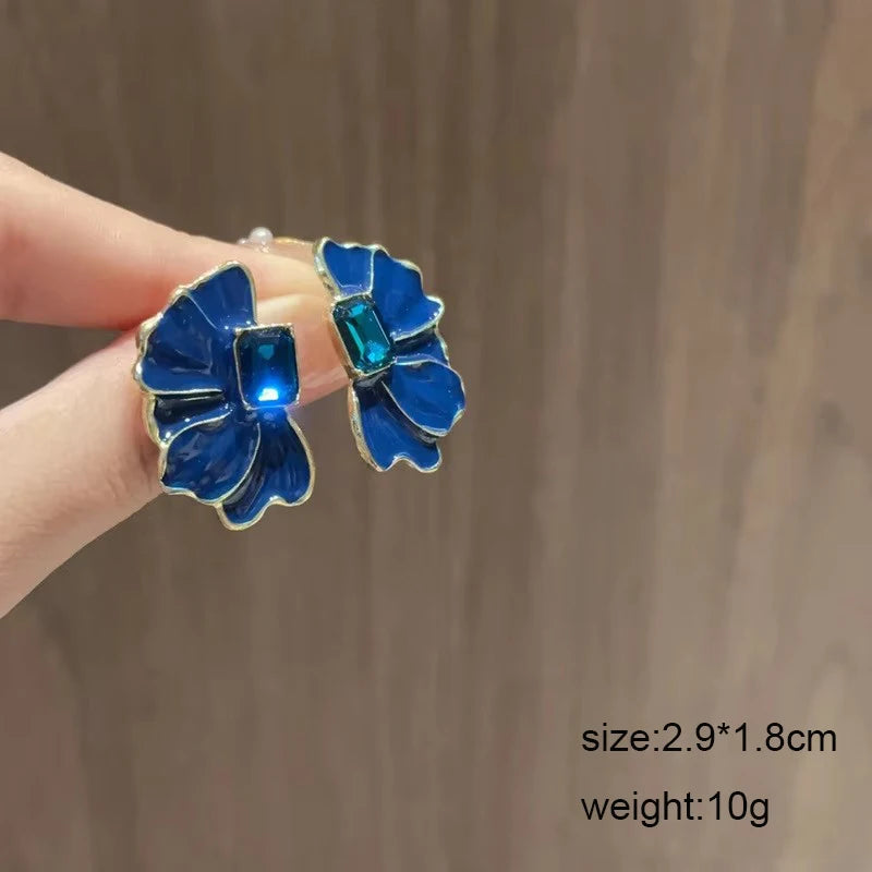 Blue Butterfly Drop Earrings