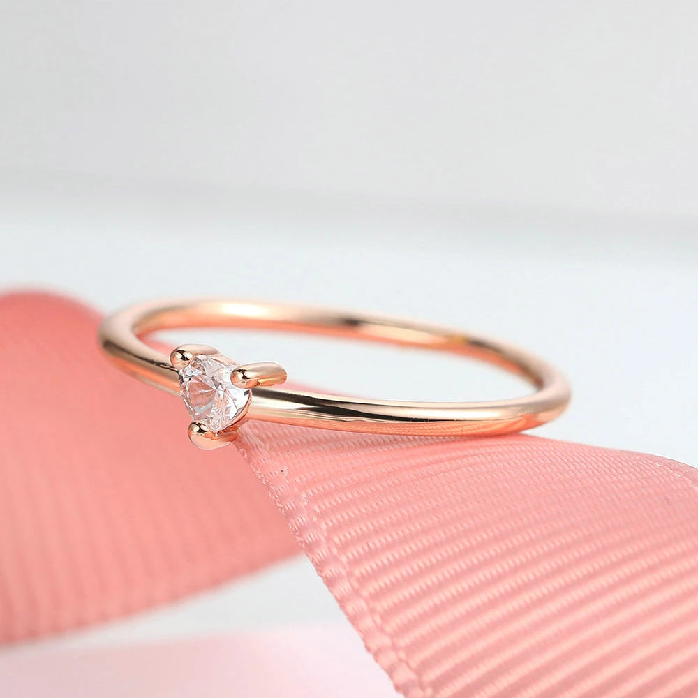 Dainty Heart Zircon Ring