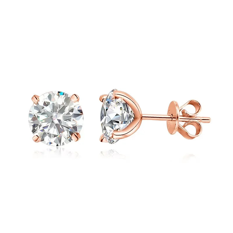 Moissanite Silver Stud Earrings