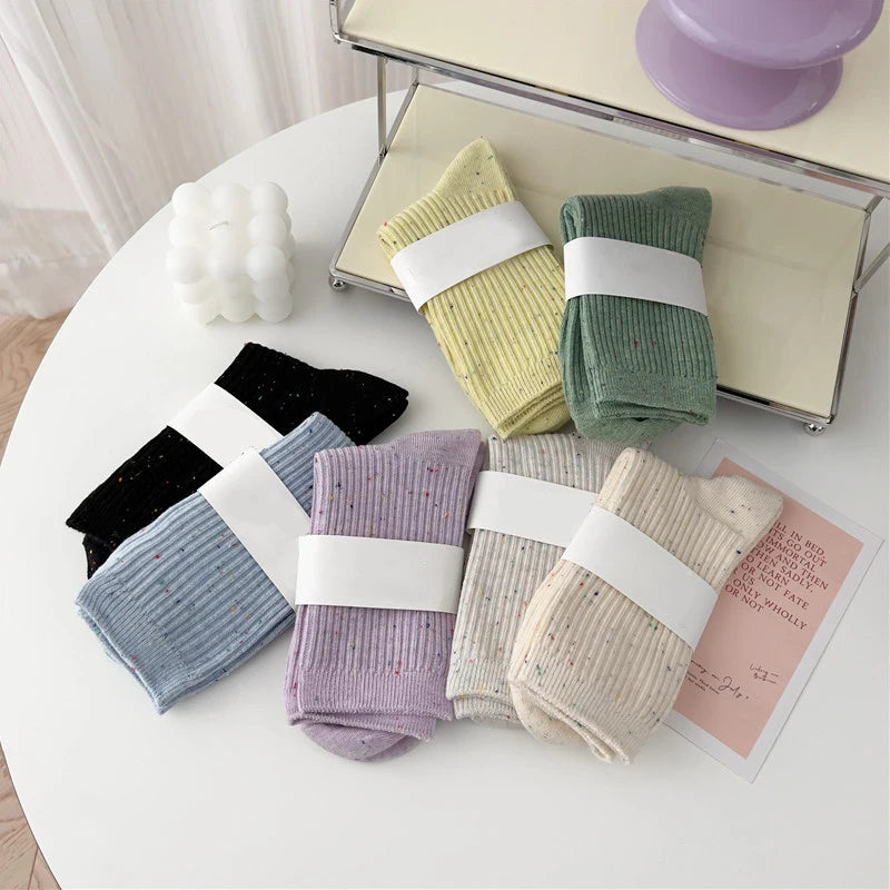 New Socks For Women Long Spring Breathable Casual Colorful Socks Female Japanese Fashion Girls Pile Socks Comfort Soft