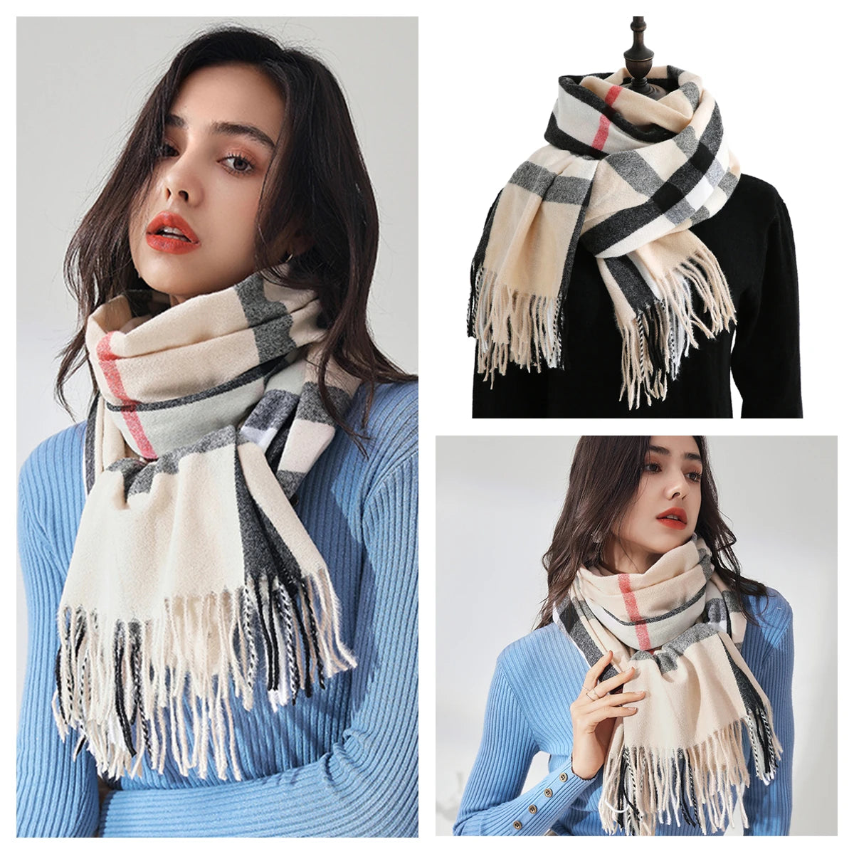 Classic Plaid Blanket Scarf