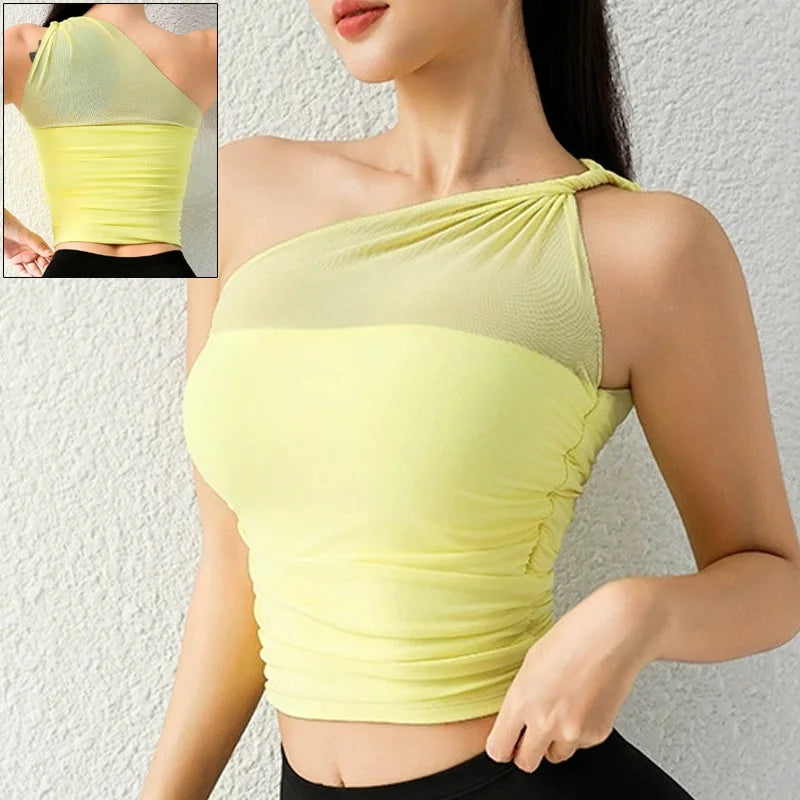 One Shoulder Yoga Bra