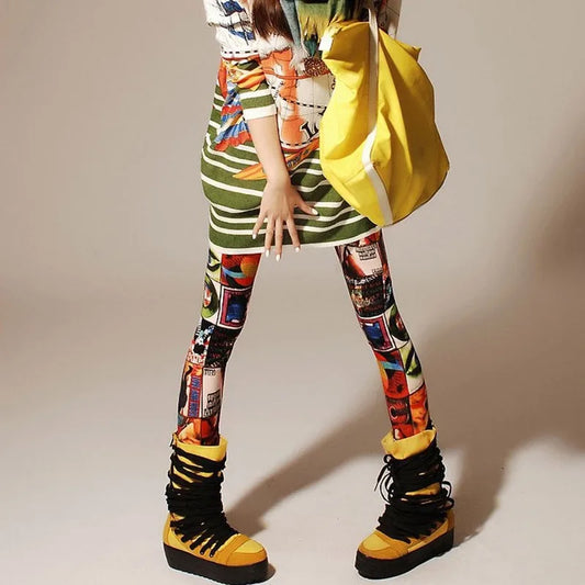 Colorful Patterned Fashion Leggings