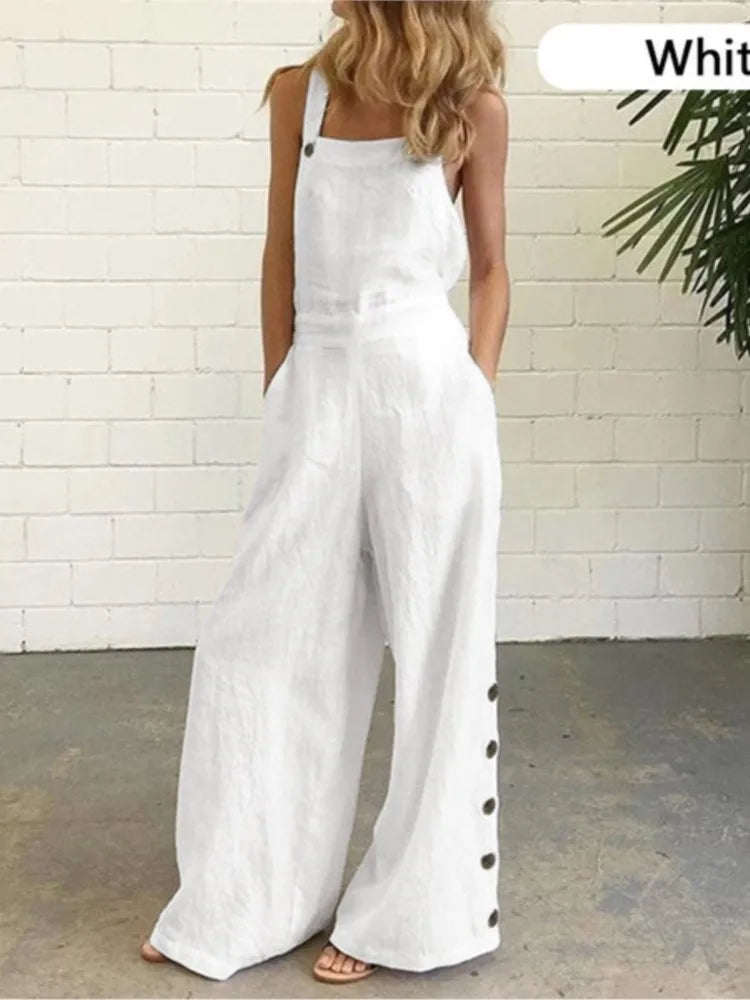 Pocket Suspender Wide Jumpsuit