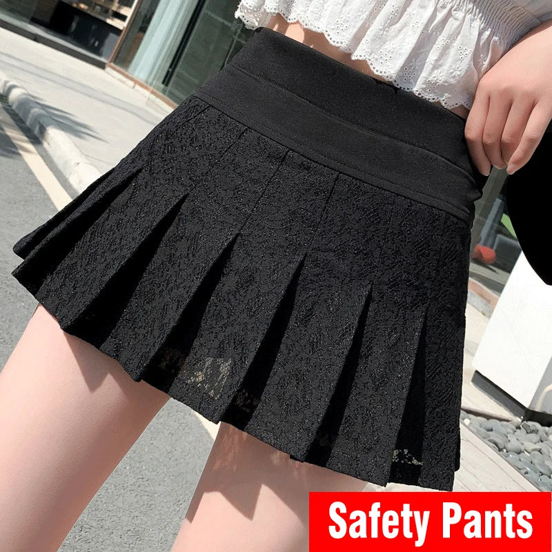 Lace High-Waist Mini Skirt