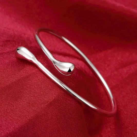 Silver Waterdrop Cuff Bracelet