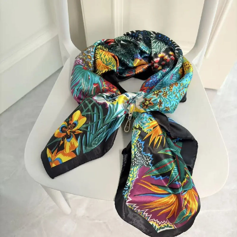 Silk-Feel Square Office Scarf