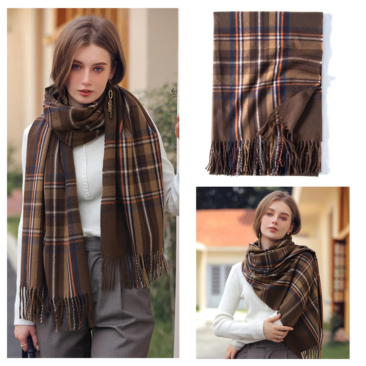 Classic Plaid Blanket Scarf