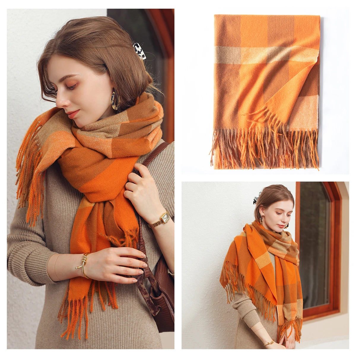 Classic Plaid Blanket Scarf