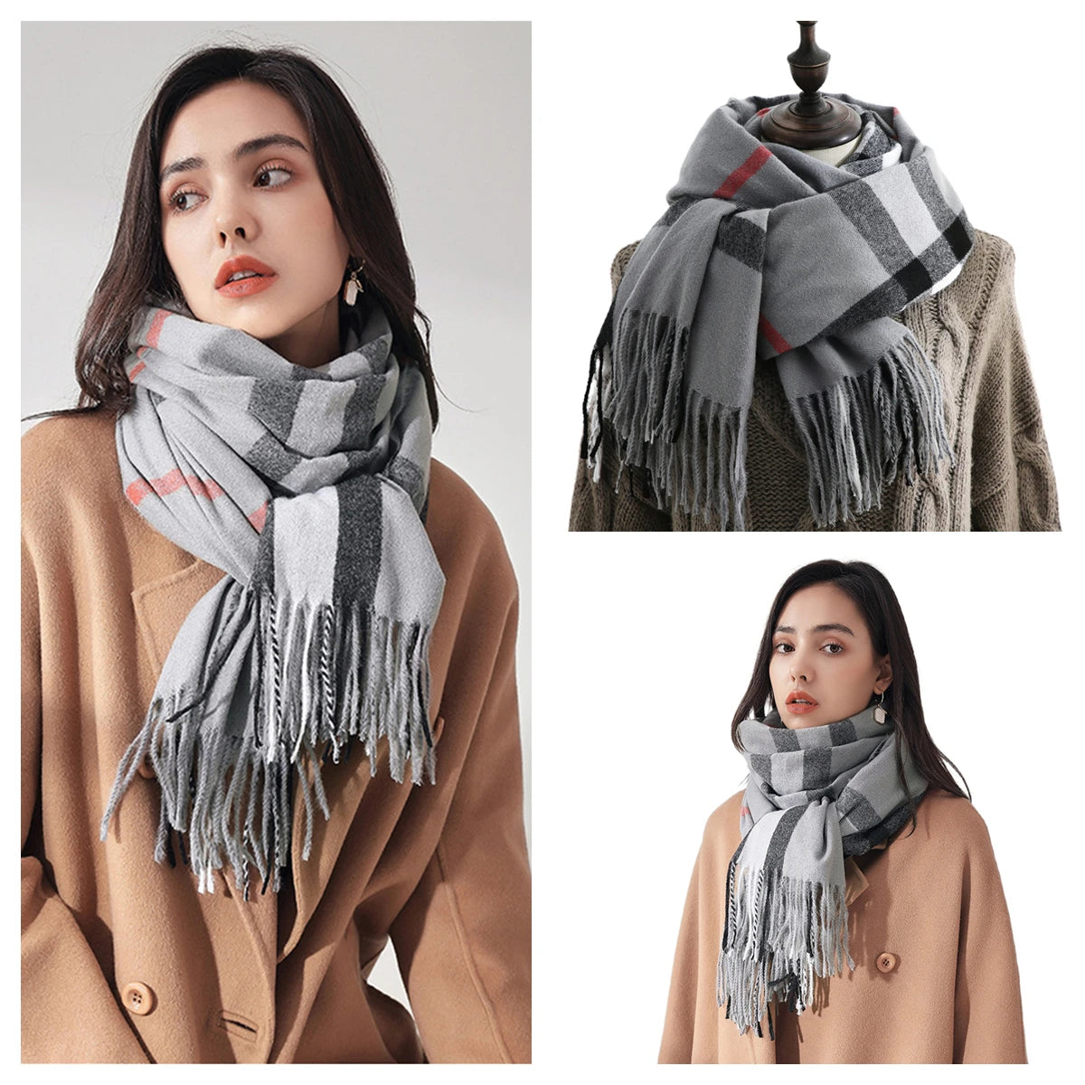 Classic Plaid Blanket Scarf