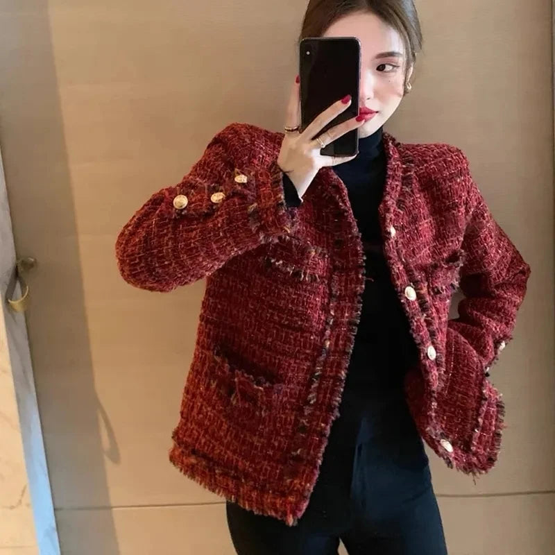 Red Tweed Short Coat