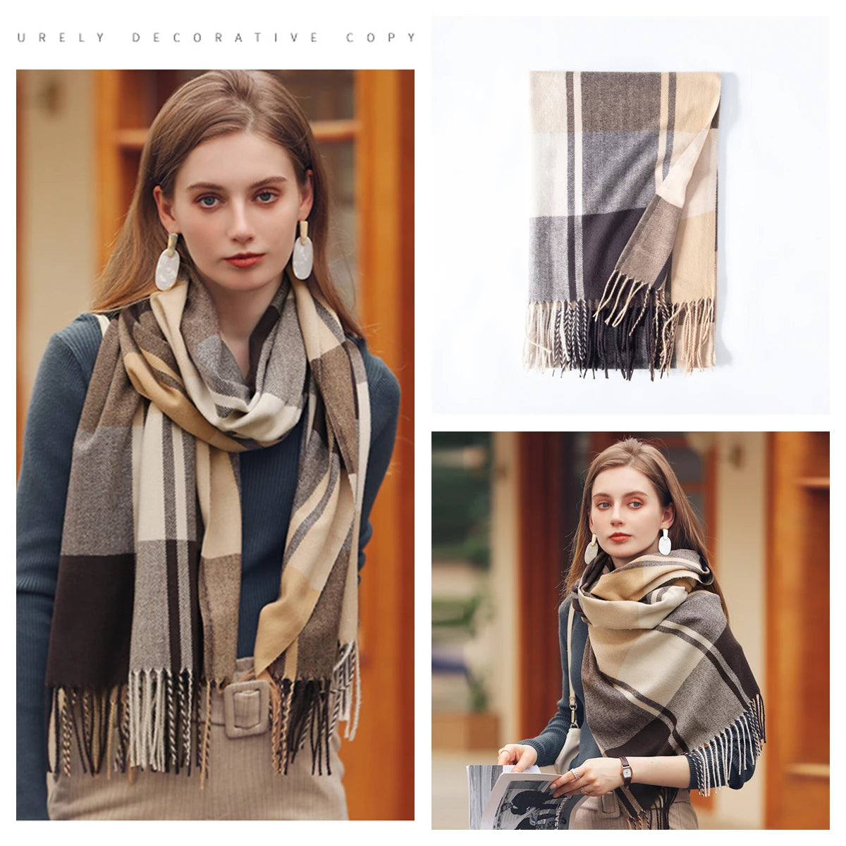 Classic Plaid Blanket Scarf