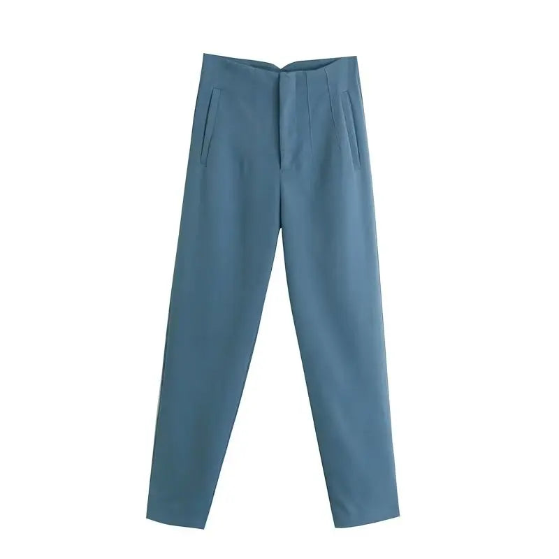 Front Zipper Straight Pants