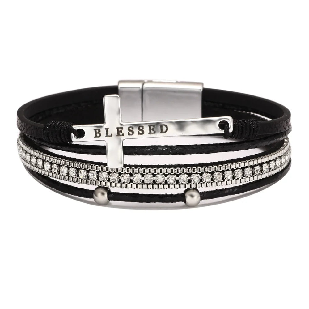 Western Cross Charm Bracelet