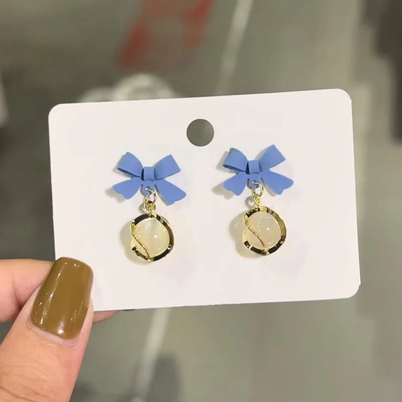 Blue Butterfly Drop Earrings