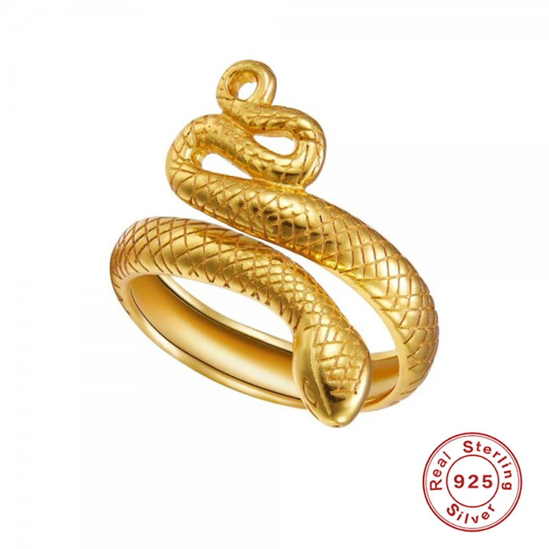 Adjustable Snake Silver Ring