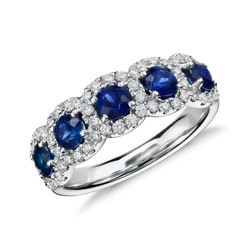 Blue Zircon Bridal Ring
