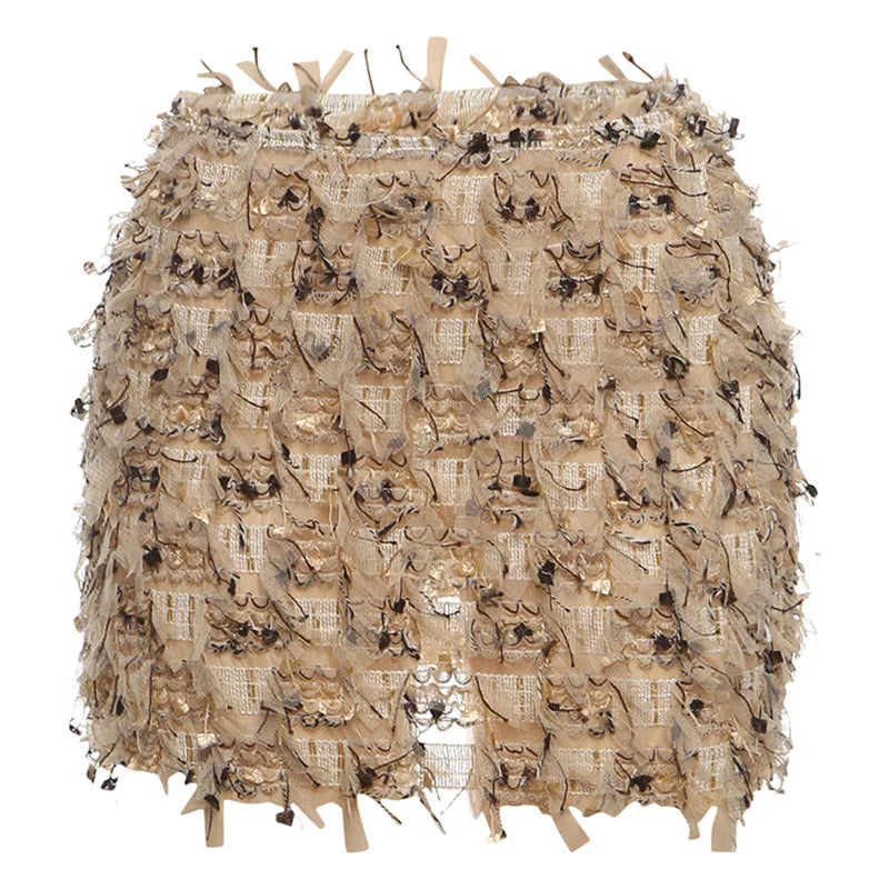 Tassel Knit Mini Skirt