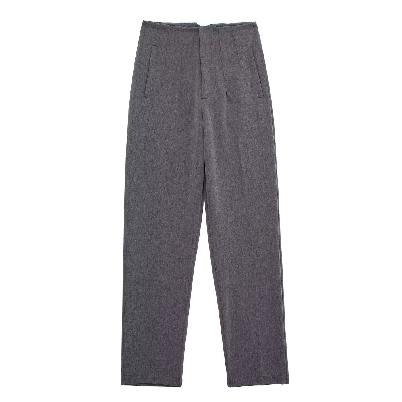 Front Zipper Straight Pants