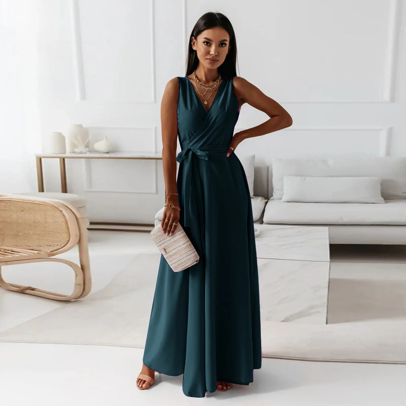 V Neck Lace Dress