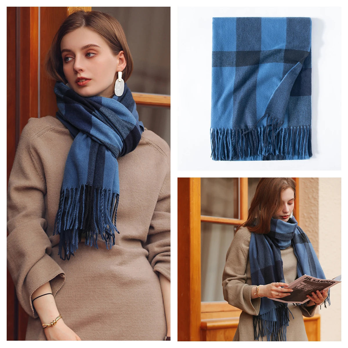 Classic Plaid Blanket Scarf