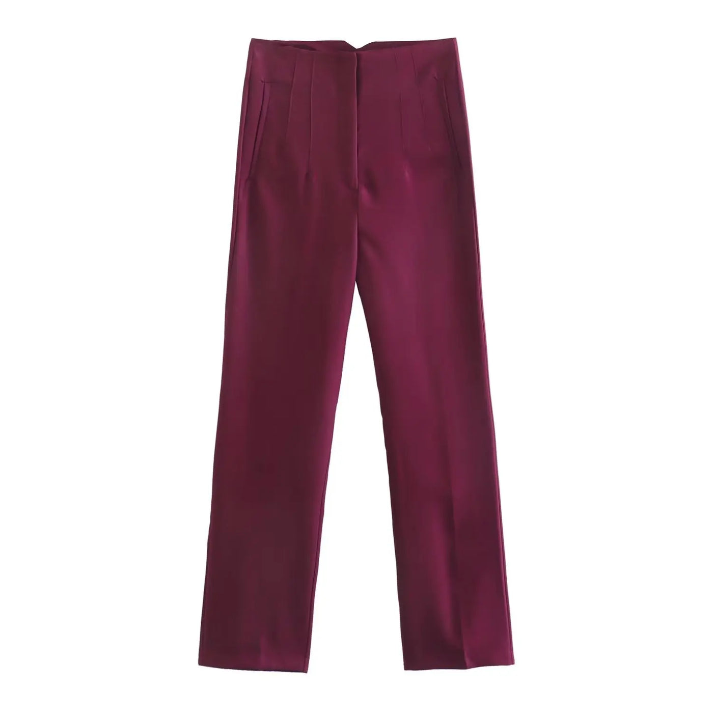 Front Zipper Straight Pants