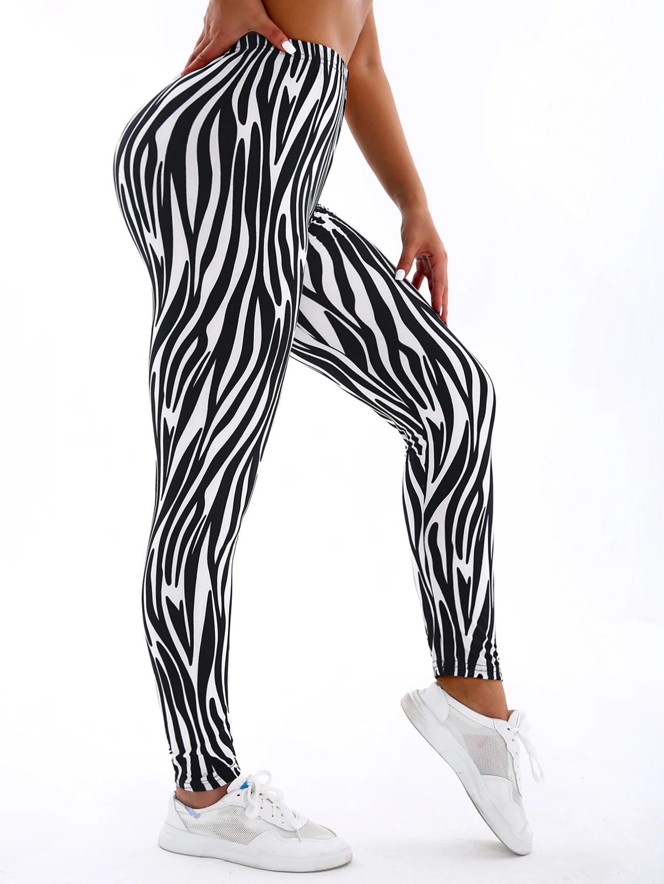 Irregular Striped Yoga Leggings