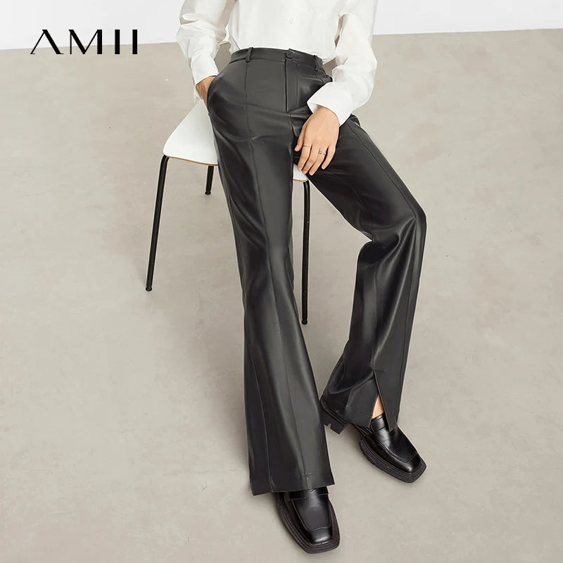 Minimalist PU Leather Pants
