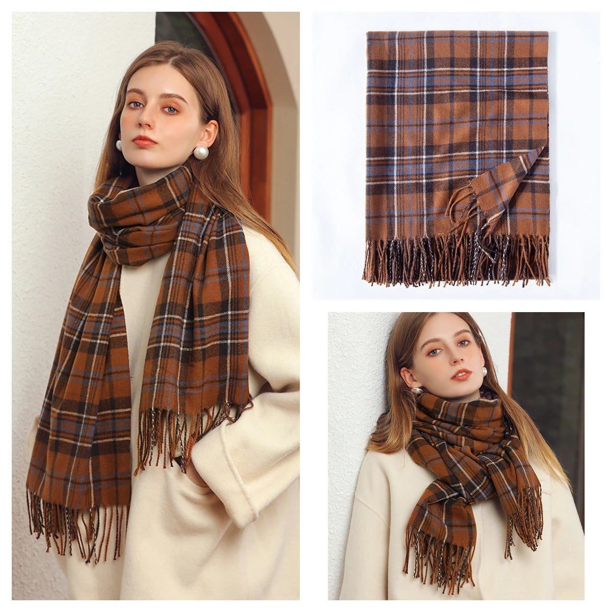 Classic Plaid Blanket Scarf