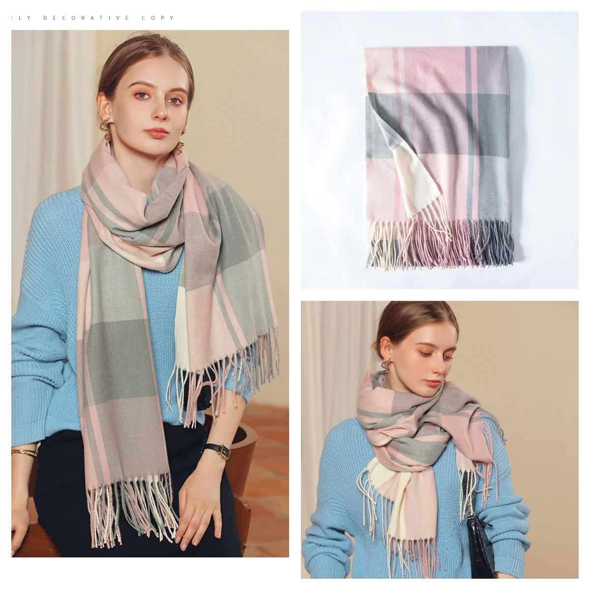 Classic Plaid Blanket Scarf