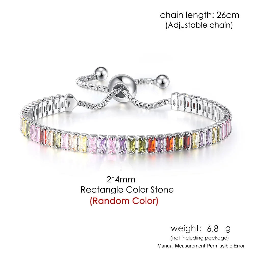 Rainbow Zircon Tennis Bracelet