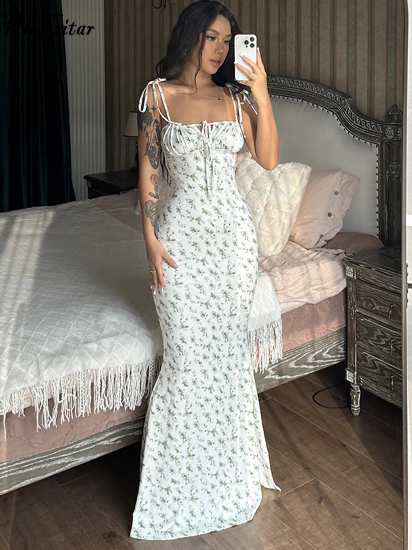 Floral Strapless Bodycon Dress