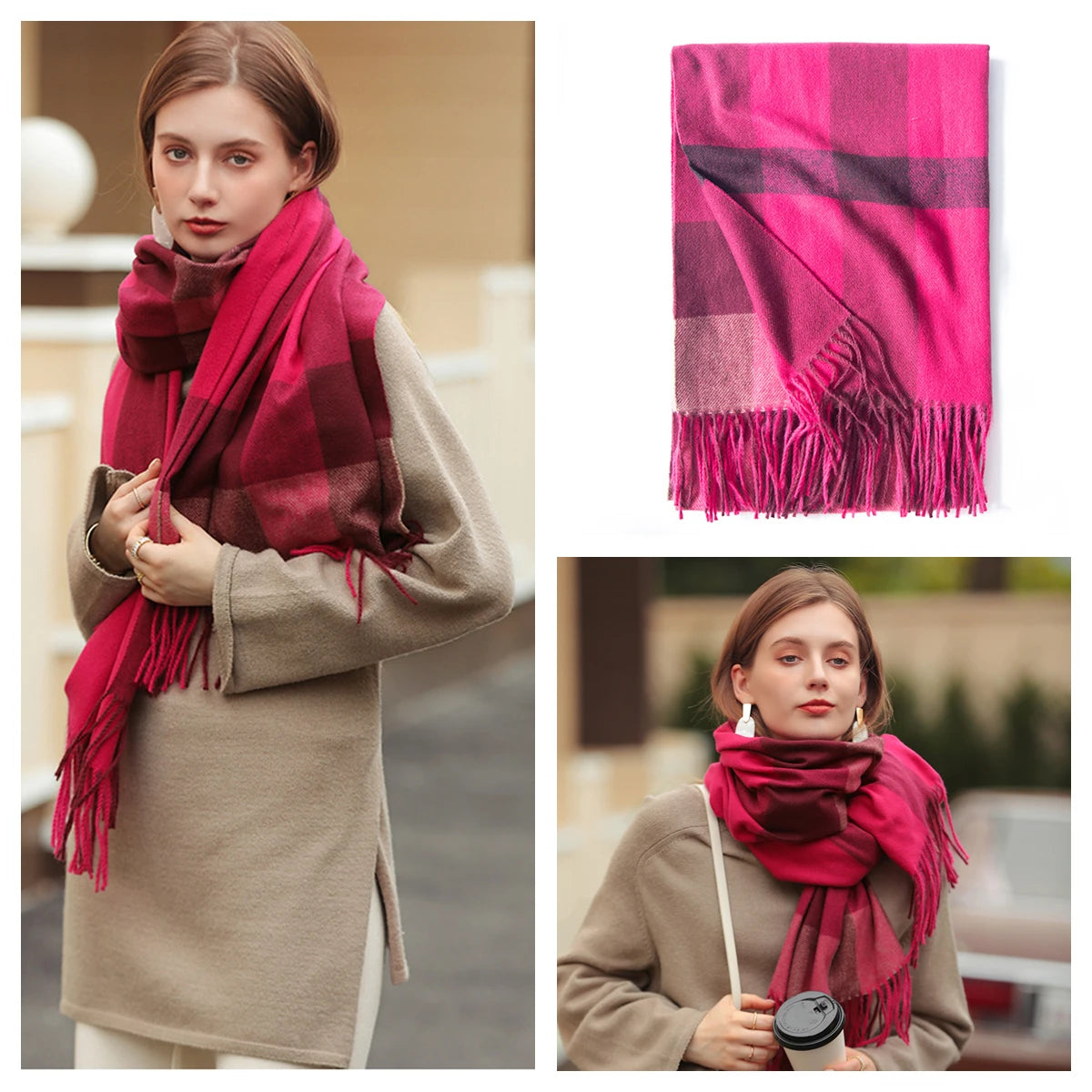 Classic Plaid Blanket Scarf