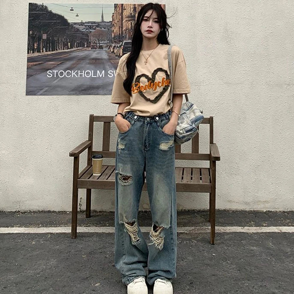 Ripped High Waist Jeans