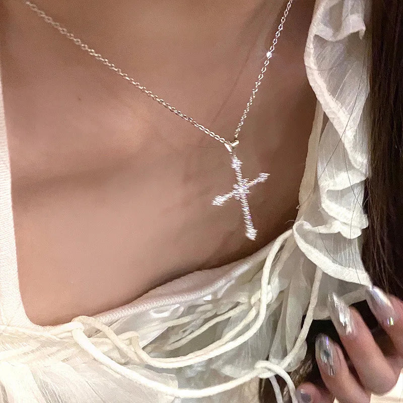 Gothic Crystal Cross Necklace