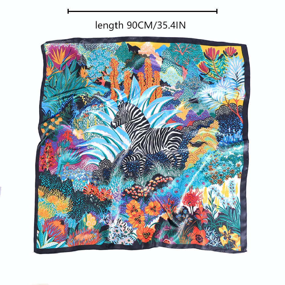 Silk-Feel Square Office Scarf