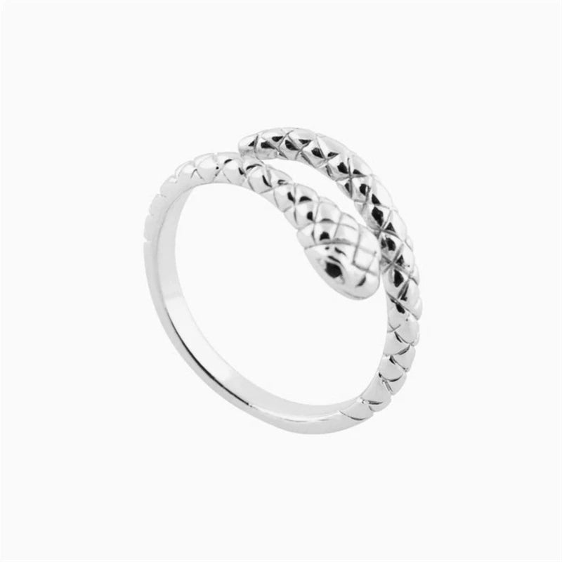 Adjustable Snake Silver Ring