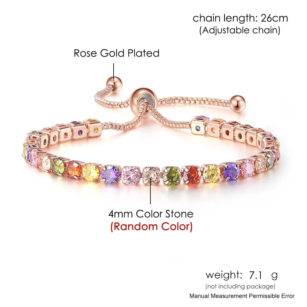 Rainbow Zircon Tennis Bracelet