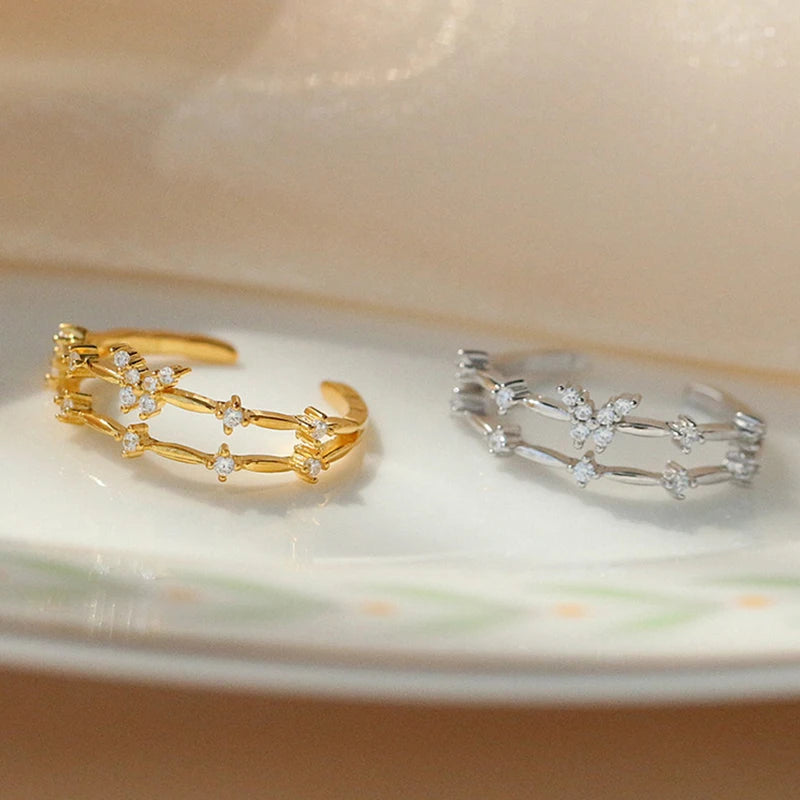 Double Butterfly Zircon Ring