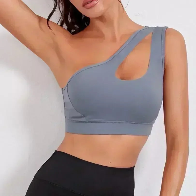 One Shoulder Yoga Bra